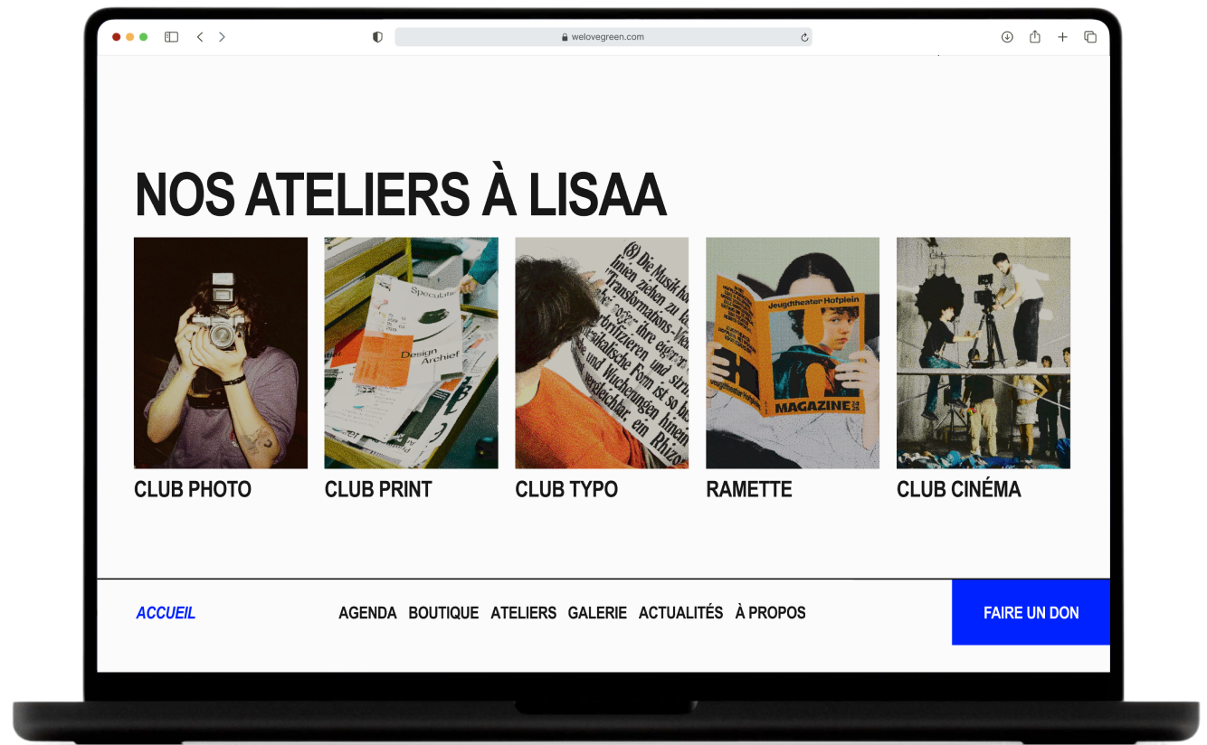 mockup site web bde club