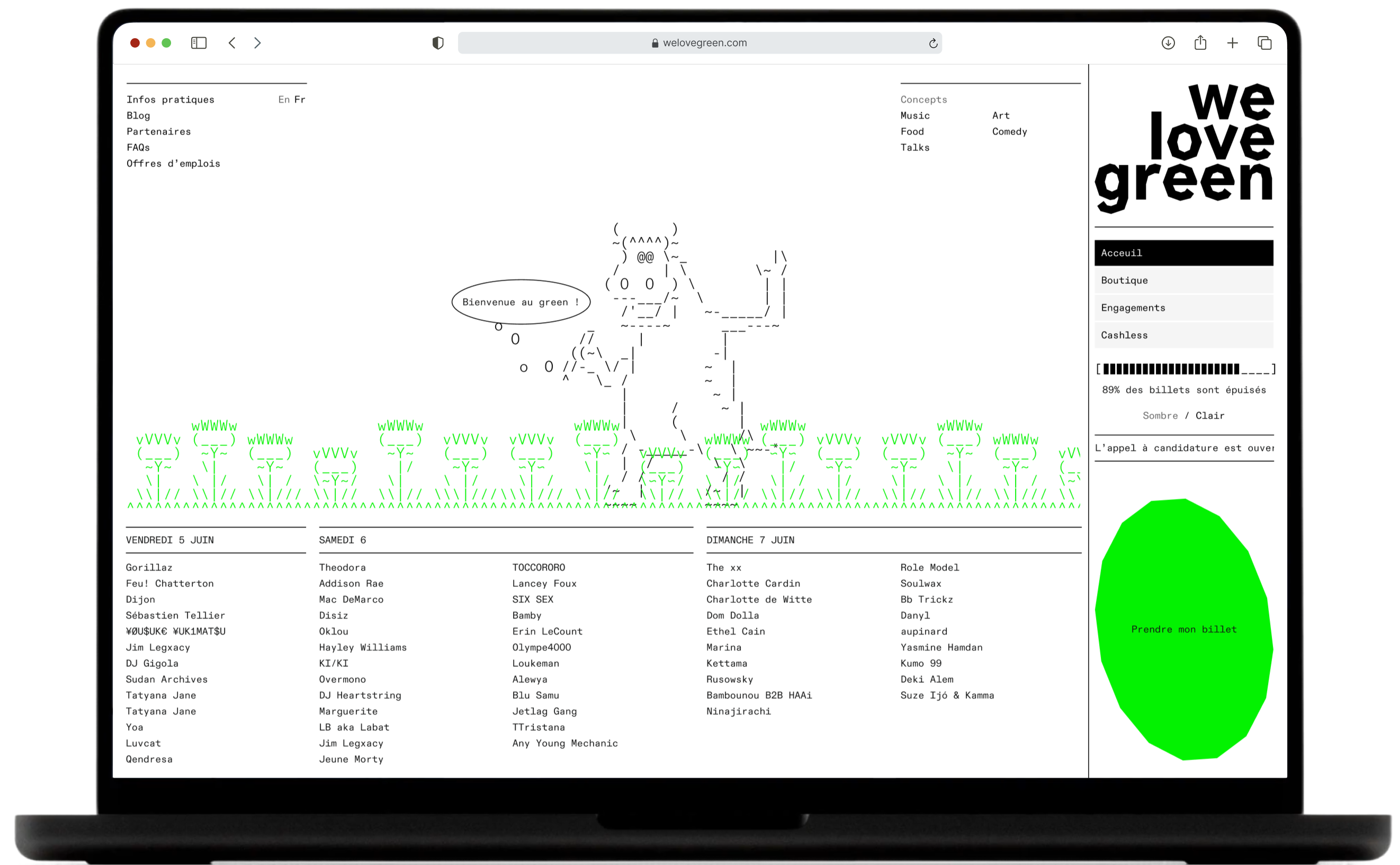 mockup site we love green